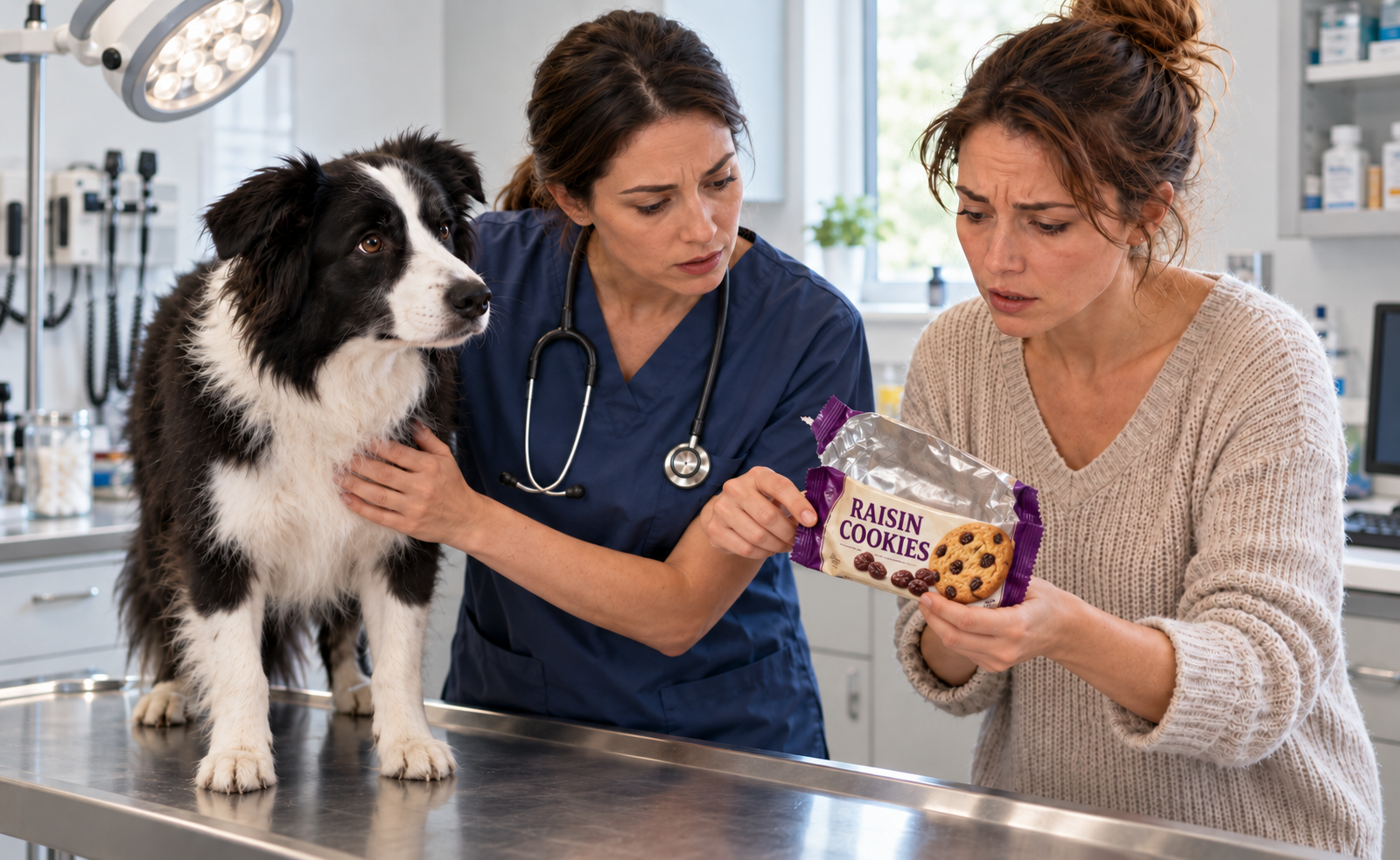 9cb7-4987-8eb2-e203582adf8c-Vet_Examines_Empty_Raisin_Cookie_Packet.png
